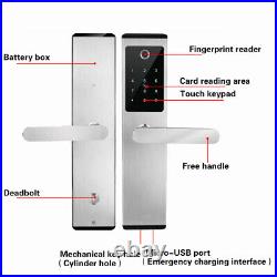 Smart door Lock TUYA WiFi 304 Stainless Steel Biometric Fingerprint Security