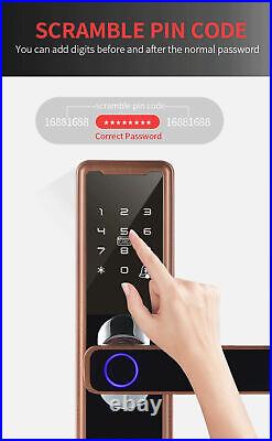 Tuya Wifi Electronic Smart Door Lock With Biometric Fingerprint/Smart Card/Passw
