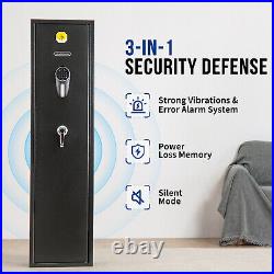 US Biometric 6 Gun Rifles Safe Secure Home Quick Access Lock Pistol Rack Cabinet