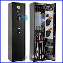 US Biometric 6 Gun Rifles Safe Secure Home Quick Access Lock Pistol Rack Cabinet