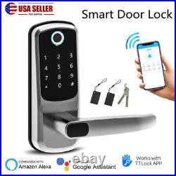 WiFi Bluetooth Electronic Smart Door Lock With Biometric Fingerprint Doorbell US